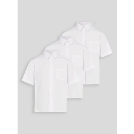 White Woven Non Iron School Shirts 3 Pack - 5 years