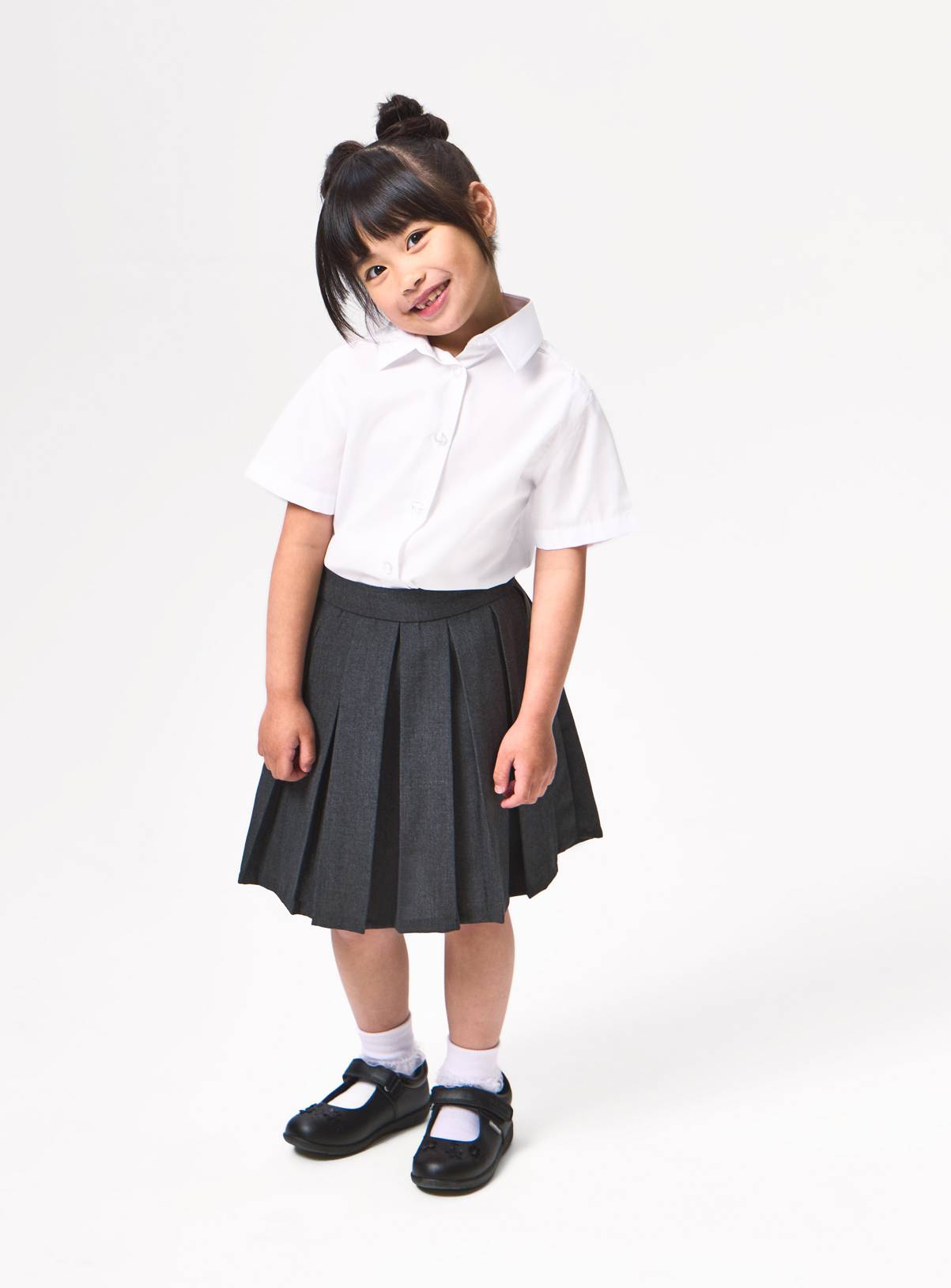 White Woven Non-Iron Short Sleeve Shirts 3 Pack 9 years - Image 1