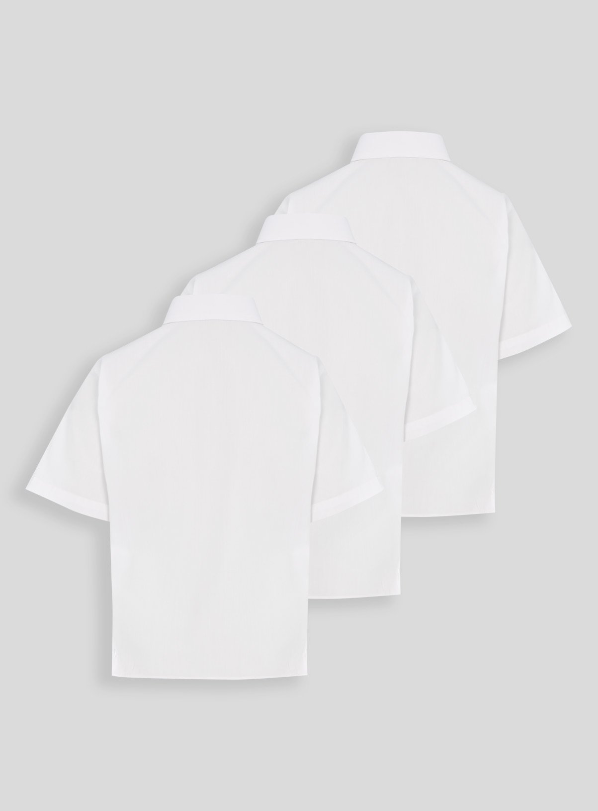 White Woven Non-Iron Short Sleeve Shirts 3 Pack 9 years - Image 2 thumbnail