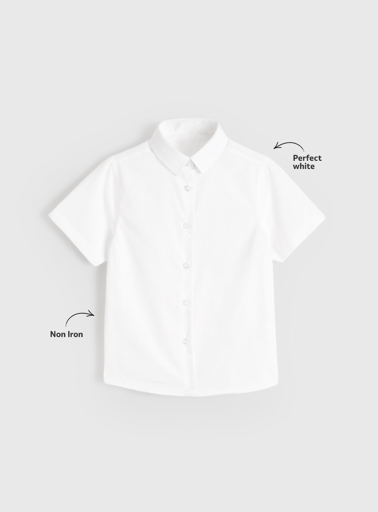 White Woven Non-Iron Short Sleeve Shirts 3 Pack 9 years - Image 3 thumbnail