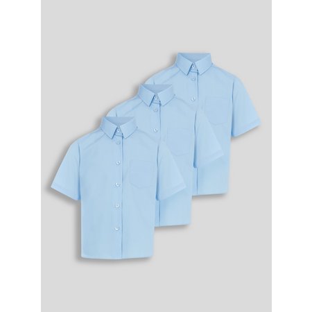 Blue Woven Non Iron School Shirts 3 Pack - 3 years