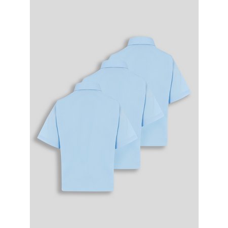 Blue Woven Non Iron School Shirts 3 Pack - 3 years