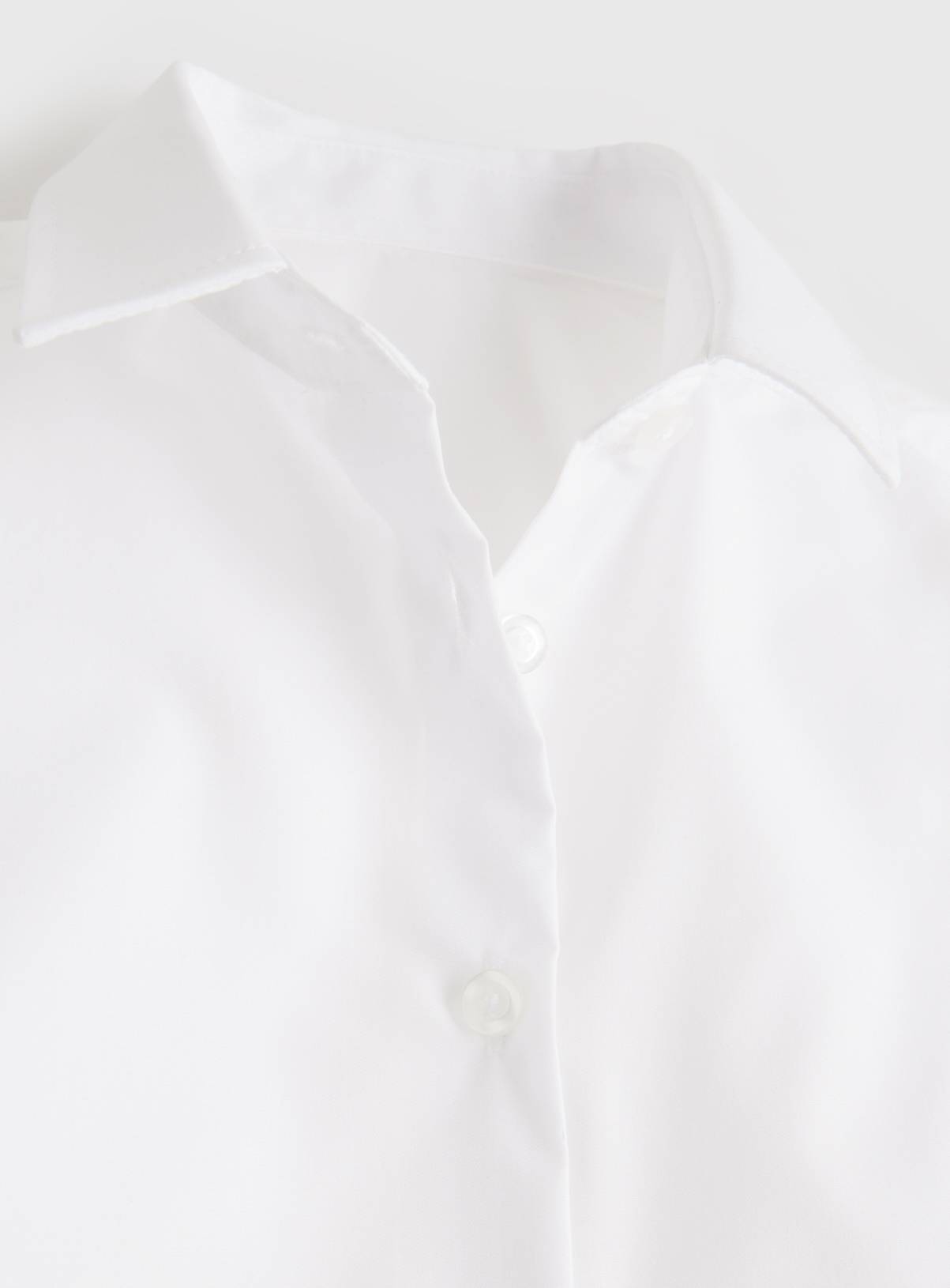 White Polyester Cotton Non-Iron Long Sleeve Girls Shirts 3 Pack 13 years - Image 2