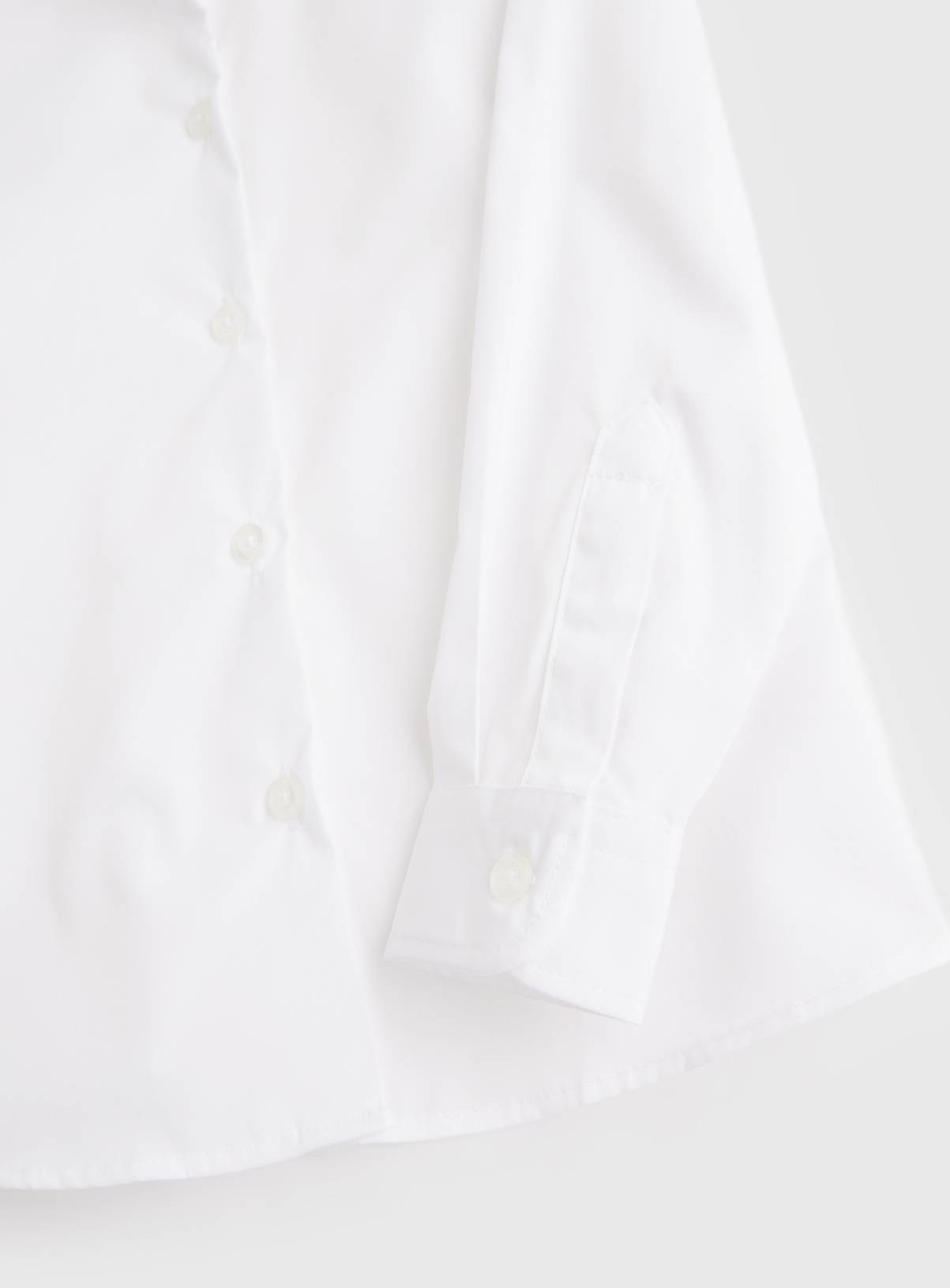 White Polyester Cotton Non-Iron Long Sleeve Girls Shirts 3 Pack 13 years - Image 3