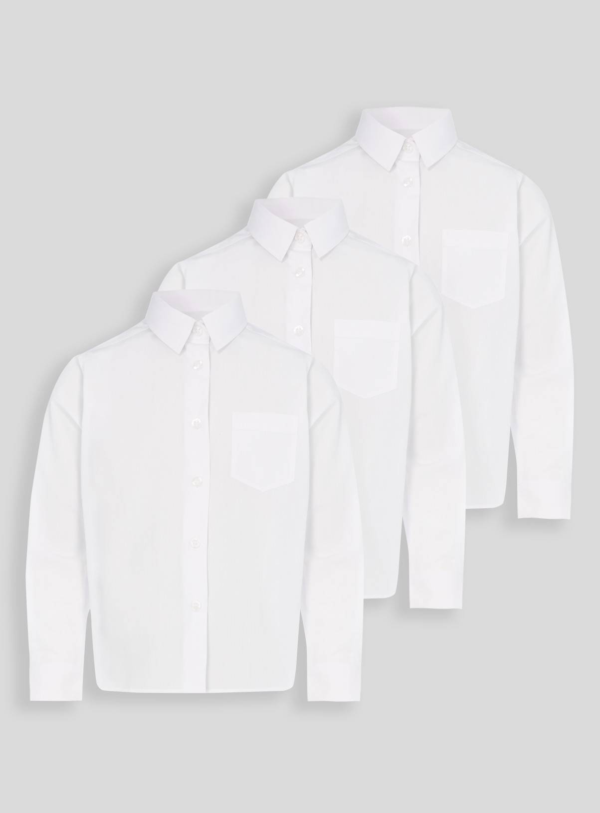 White Stain Resistant School Shirts 3 Pack 3 years - Image 1
