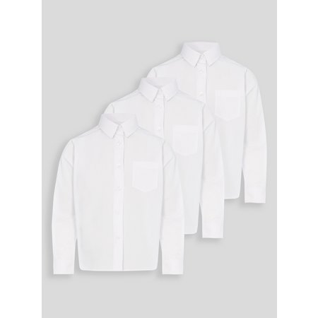 White Stain Resistant School Shirts 3 Pack - 8 years