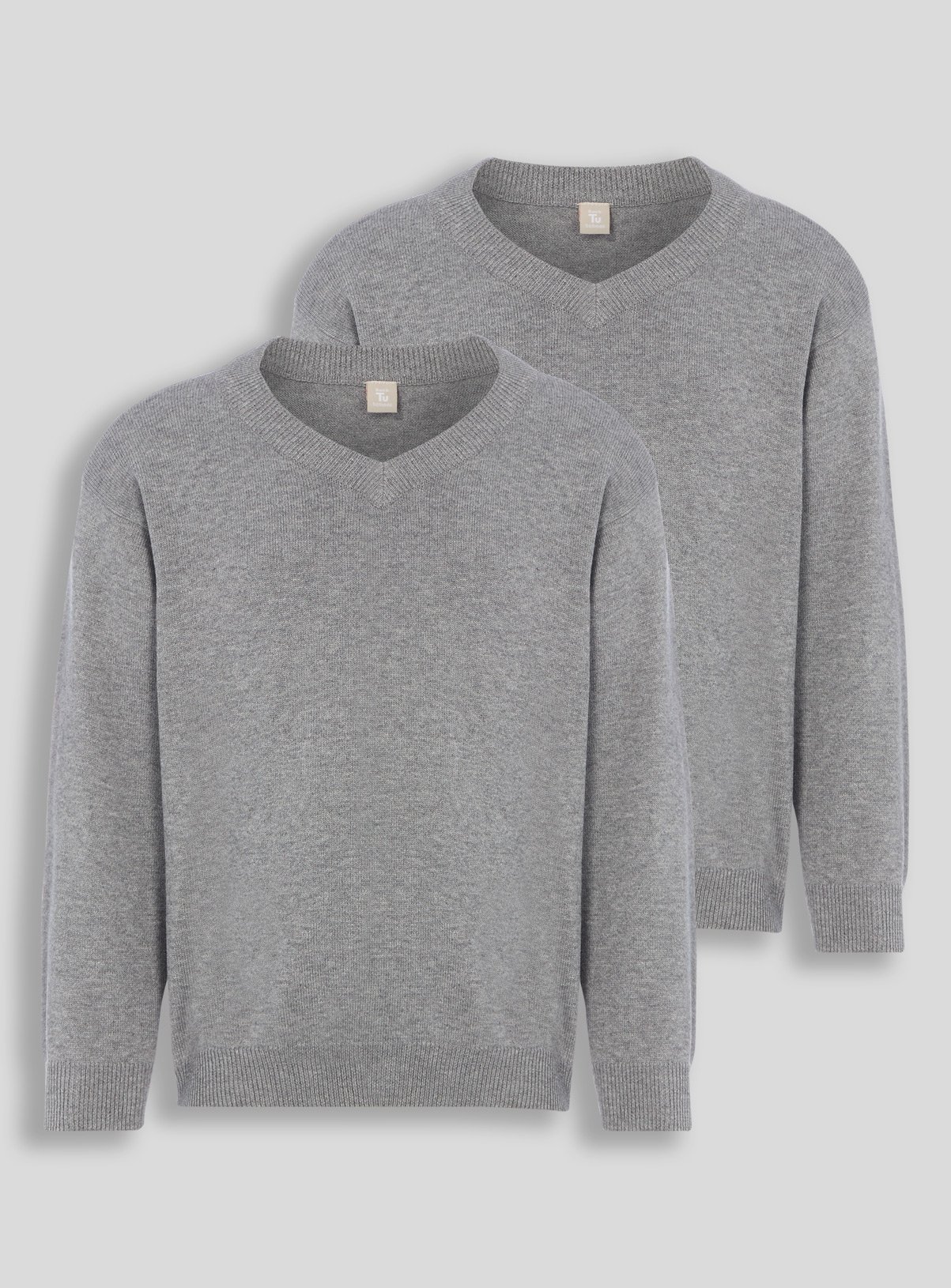 Grey V-Neck Jumpers 2 Pack Review