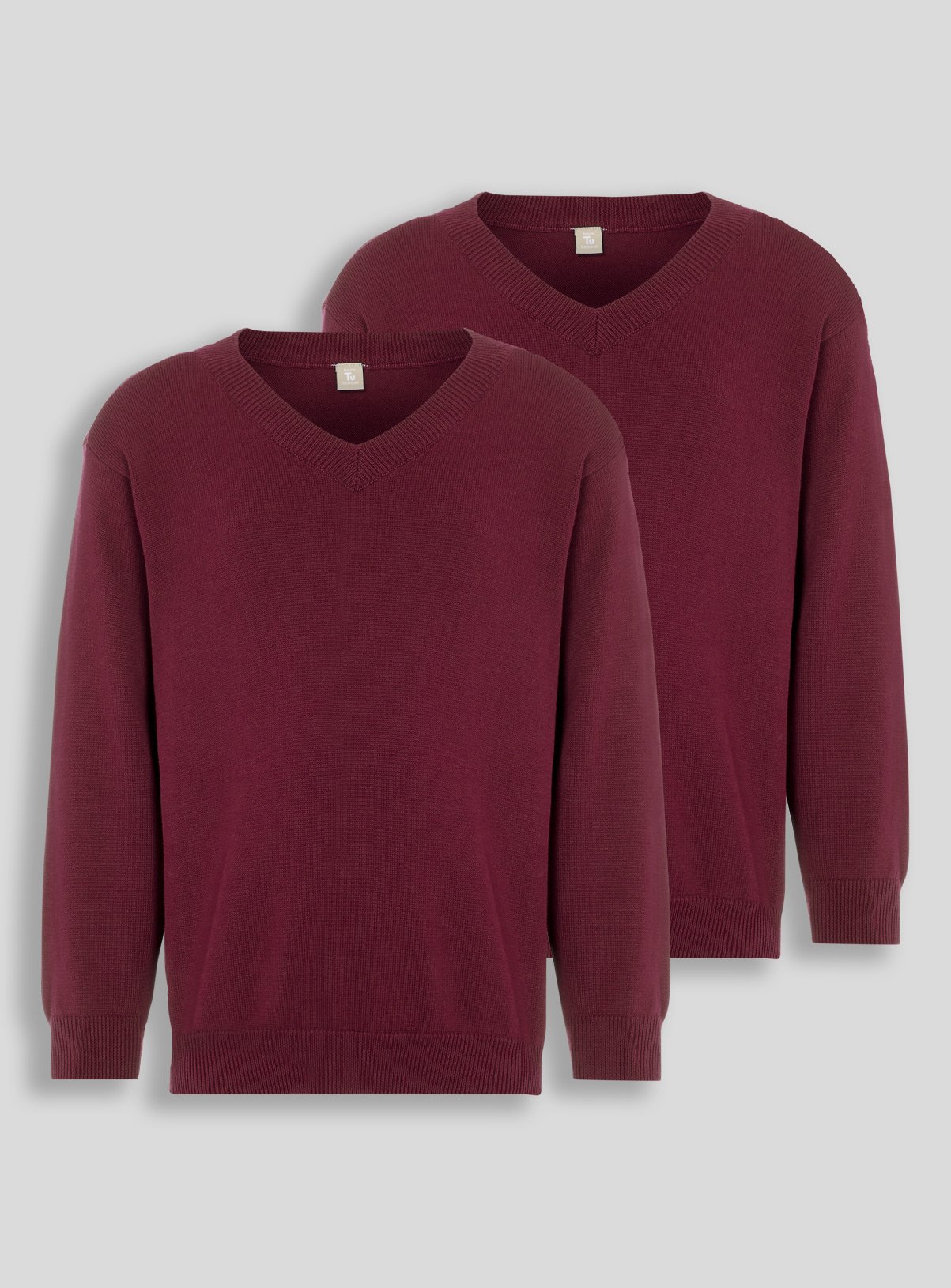 Dark Red V-Neck Jumpers 2 Pack Review