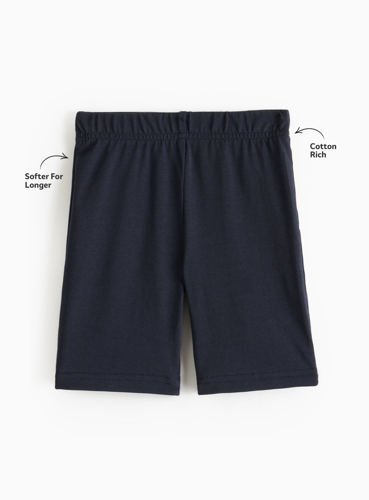 Navy Cotton Rich Cycling Shorts 2 Pack 6 years - Image 3 thumbnail