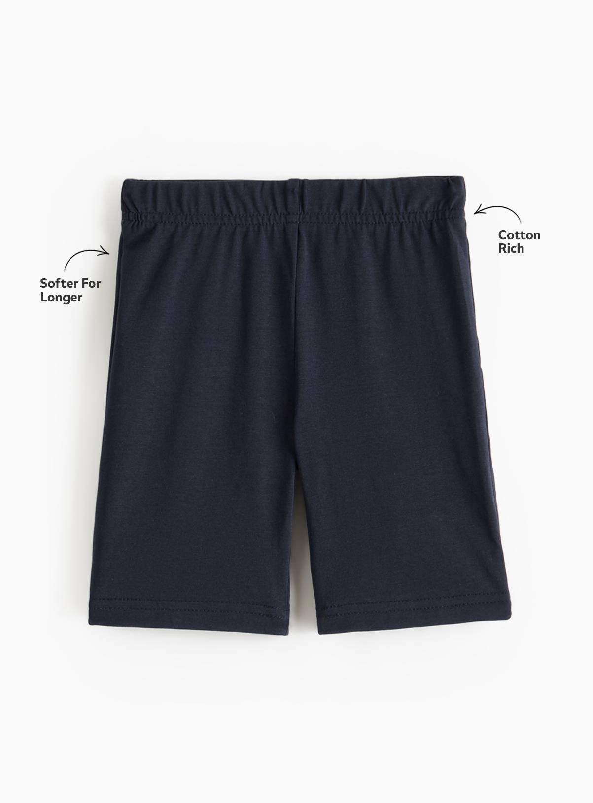 Navy Cotton Rich Cycling Shorts 2 Pack 6 years - Image 3