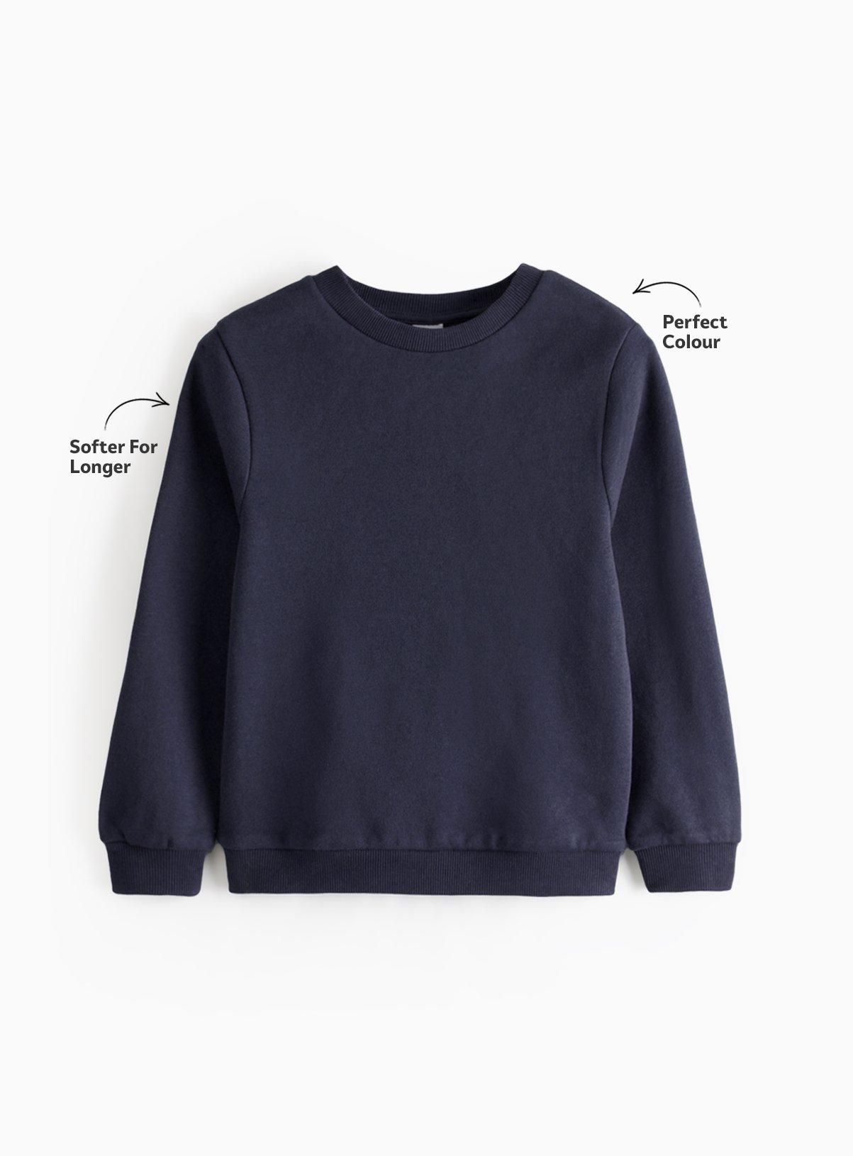 2 Pack Navy Crew Neck Sweatshirts 10 years - Image 2 thumbnail