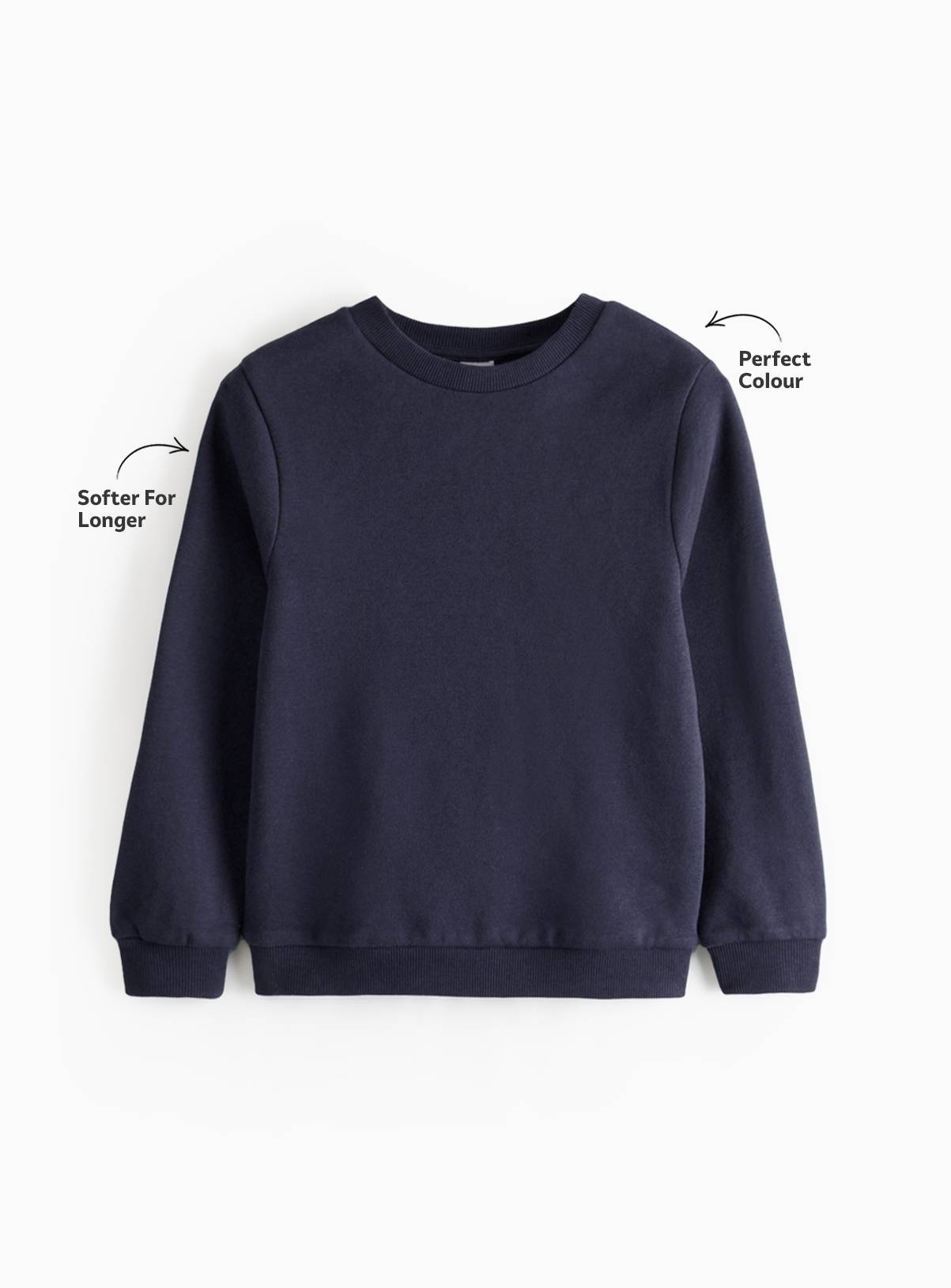 2 Pack Navy Crew Neck Sweatshirts 10 years - Image 2