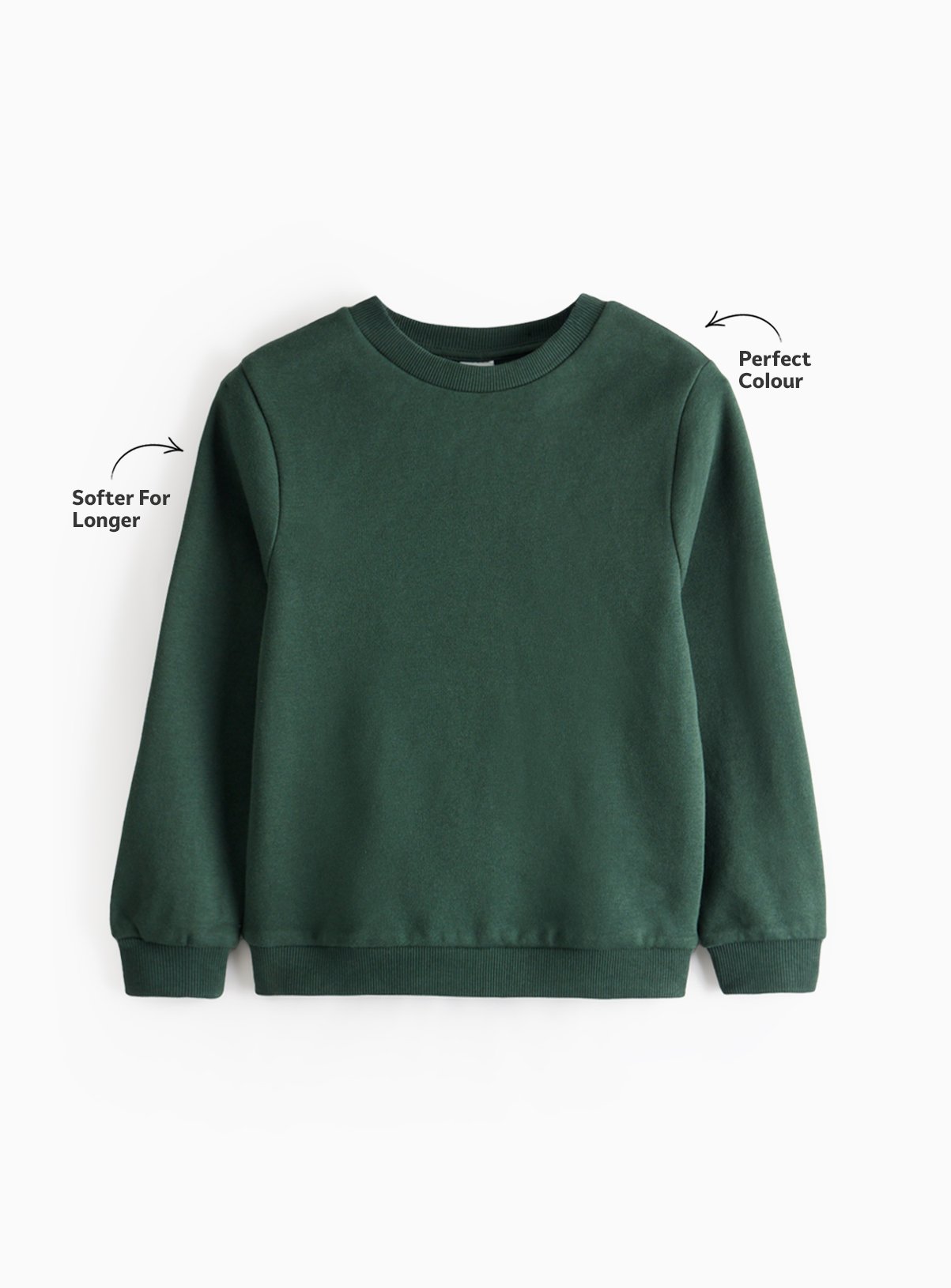 Green Crew Neck Sweatshirt 2 Pack 7 years - Image 2 thumbnail