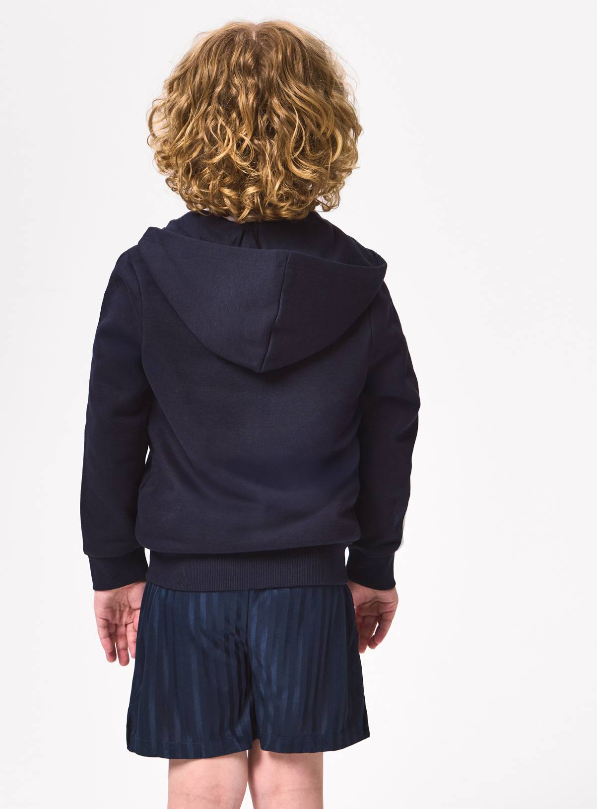 Navy Cotton Blend Full Zip Unisex Regular Fit Sweat Hoodie 14 years - Image 3