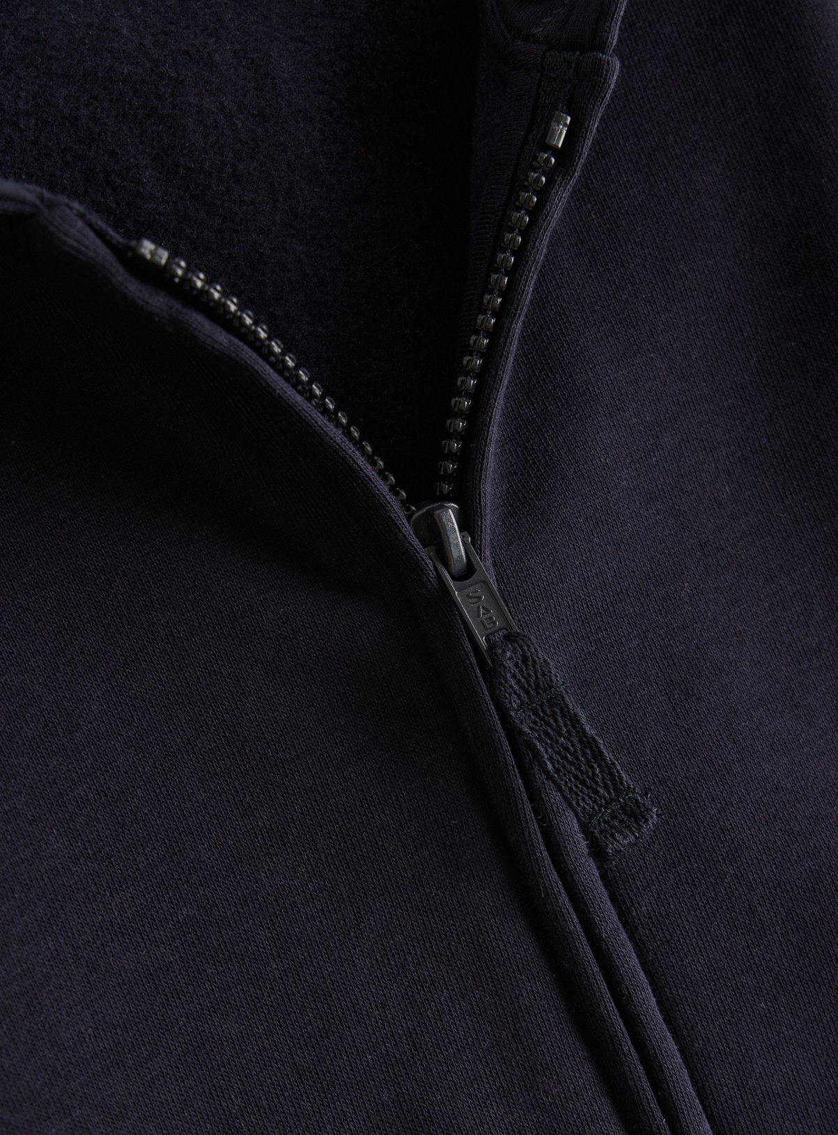 Navy Cotton Blend Full Zip Unisex Regular Fit Sweat Hoodie 14 years - Image 4 thumbnail