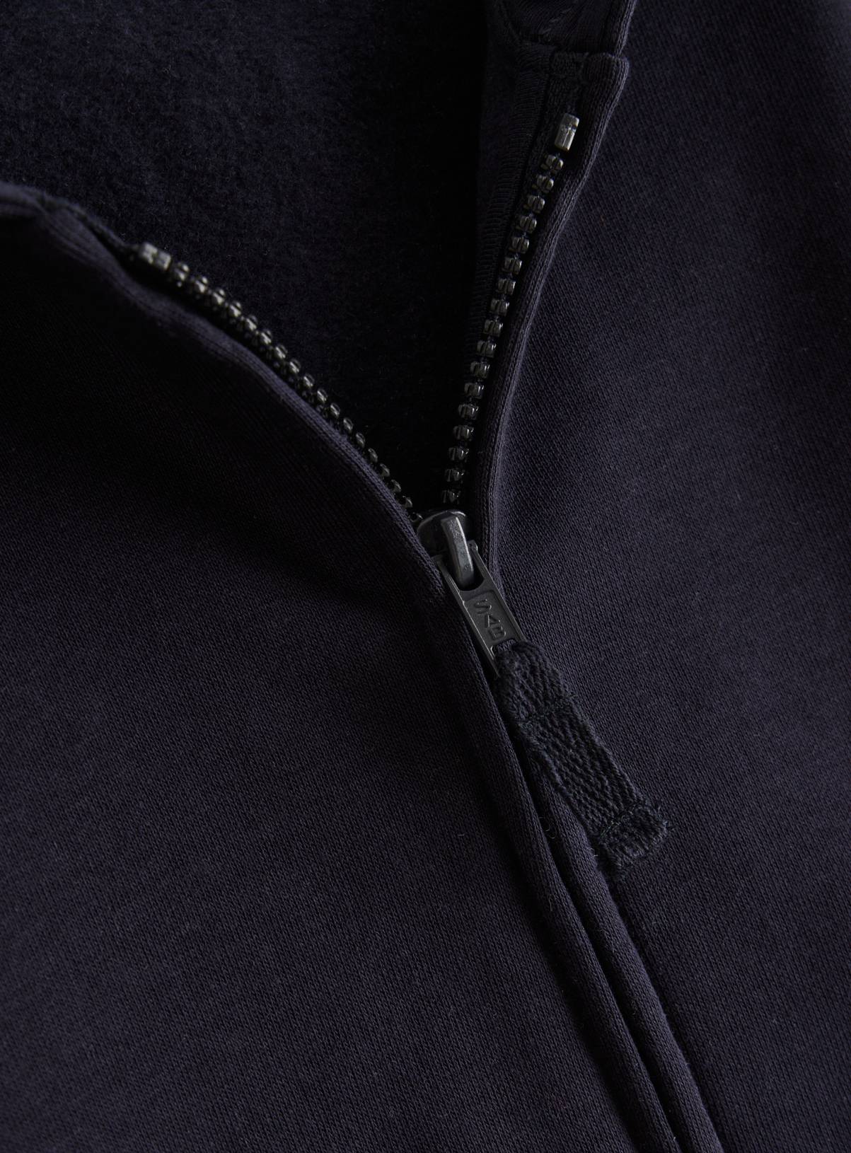 Navy Cotton Blend Full Zip Unisex Regular Fit Sweat Hoodie 14 years - Image 4