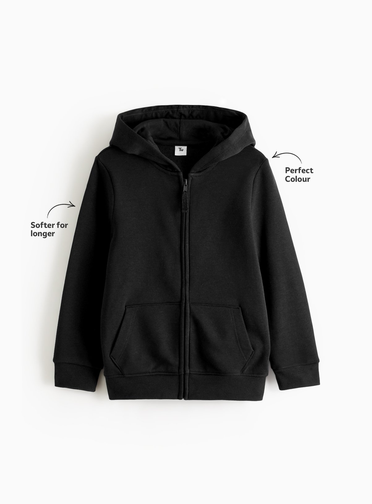 Unisex Black Sweat Hoodie  7 years - Image 2 thumbnail