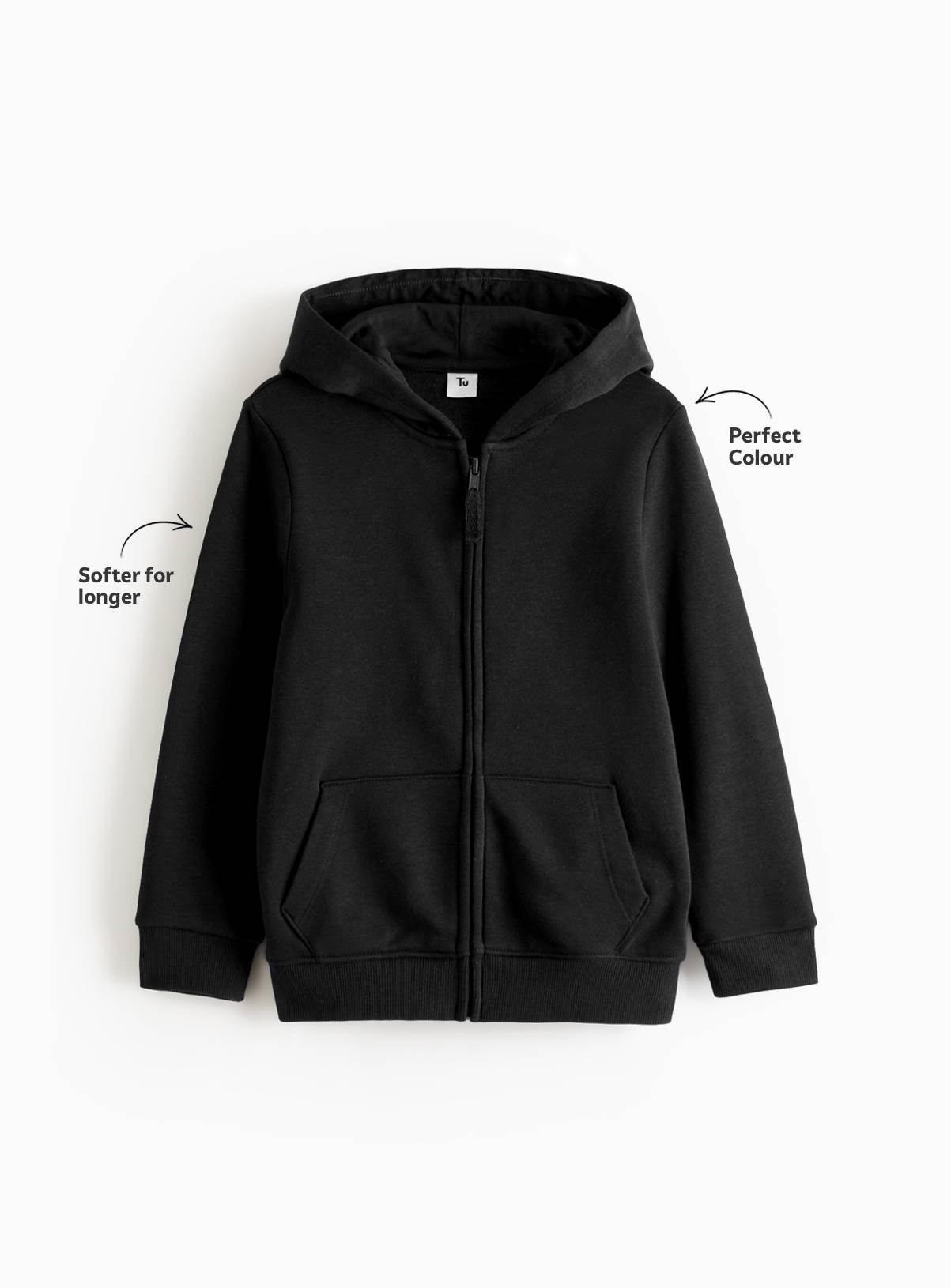 Unisex Black Sweat Hoodie  7 years - Image 2