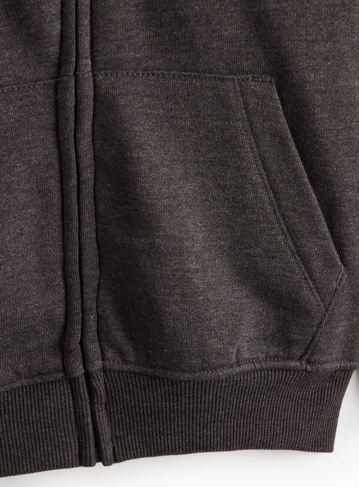 Grey Cotton Blend Full Zip Sweat Hoodie 16 years - Image 4