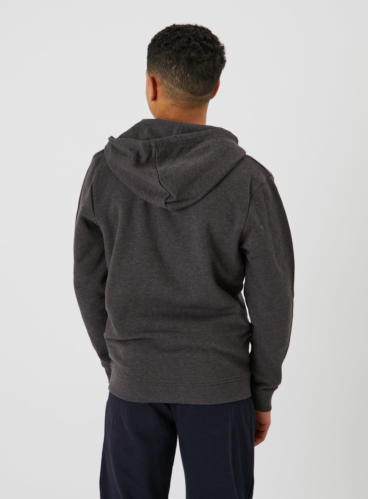 Grey Cotton Blend Full Zip Sweat Hoodie 16 years - Image 5 thumbnail