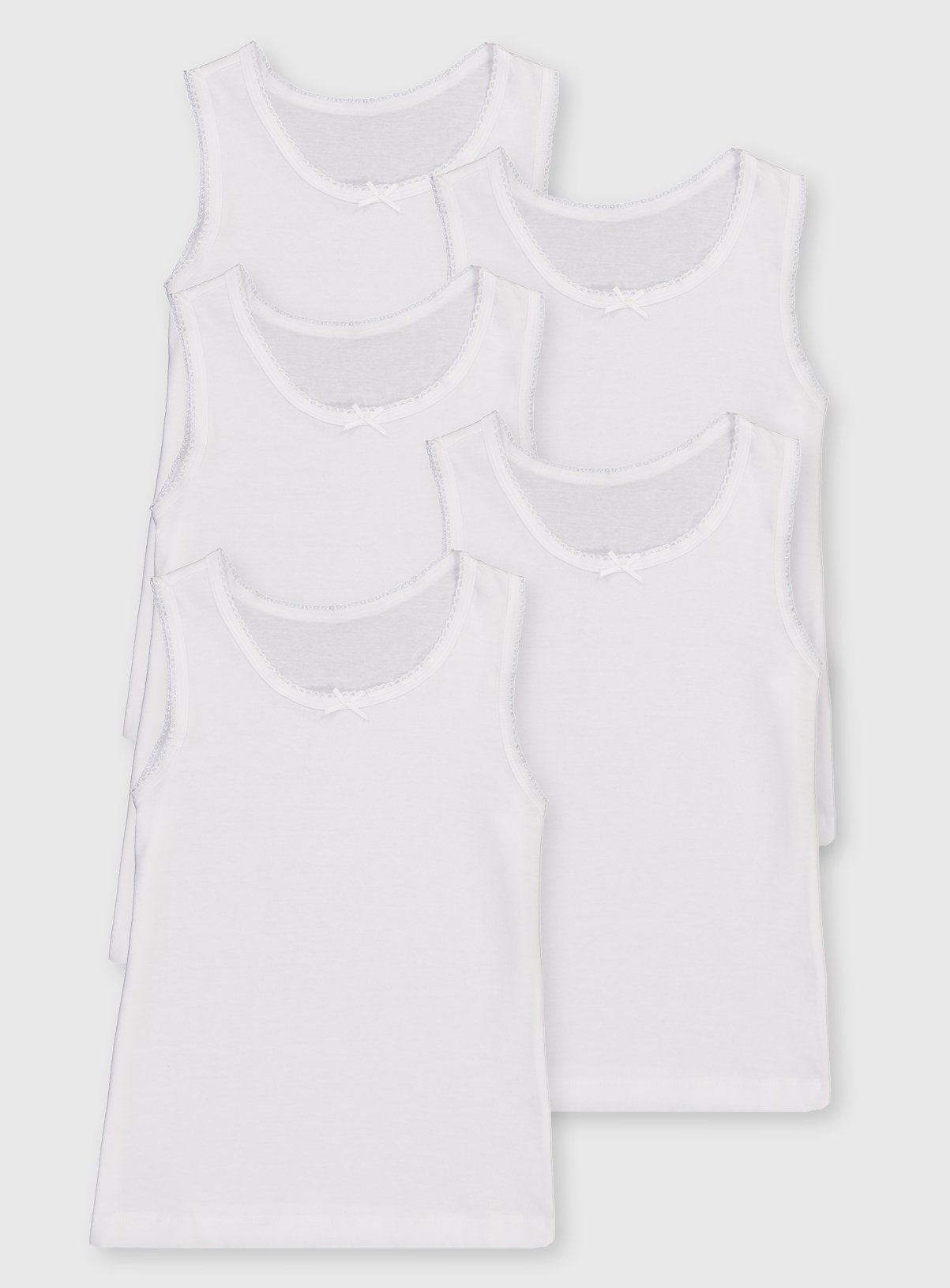 White Wide Strap Vests 5 Pack Review