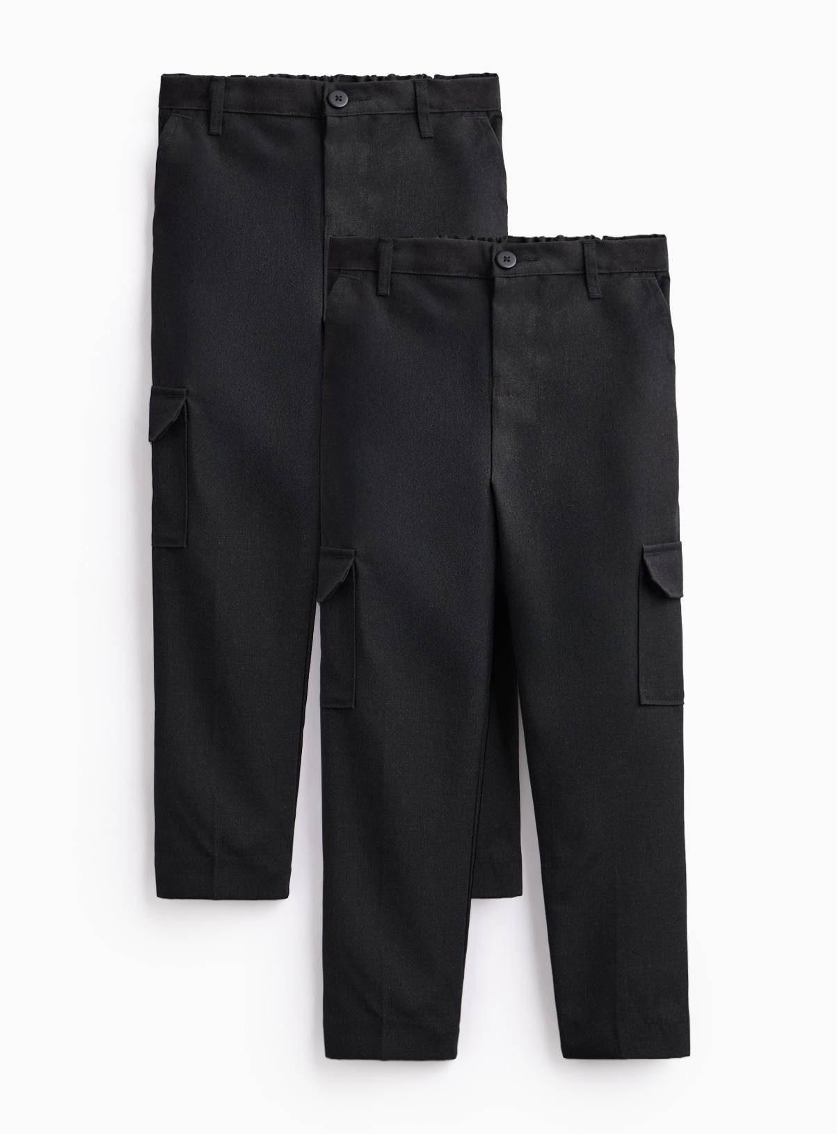 Charcoal Polyester Reinforced Knee Cargo Trousers 2 Pack 5 years - Image 1