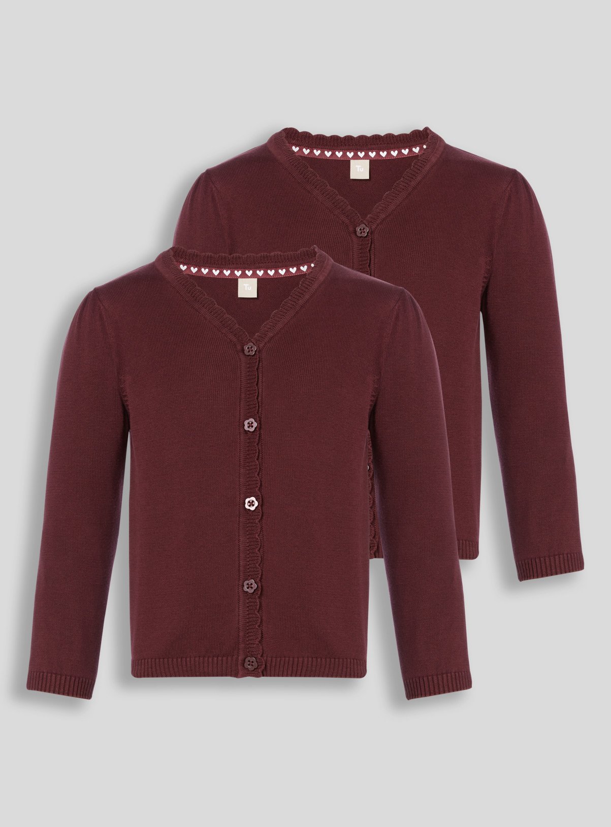 Dark Red Scalloped Cardigan 2 Pack Review