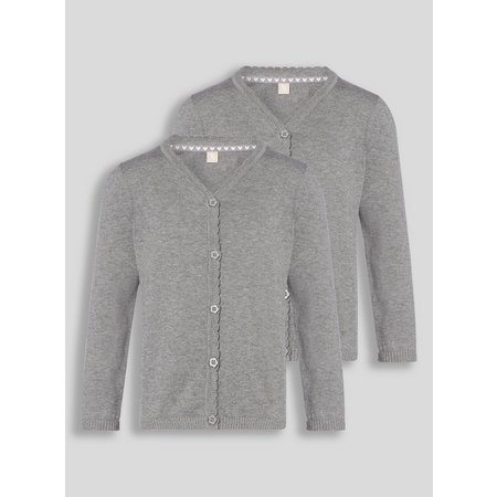 Grey Scalloped Cardigan 2 Pack - 7 years
