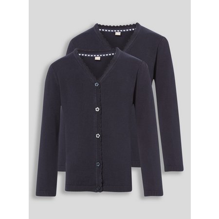 Navy Scalloped Cardigan 2 Pack - 10 years