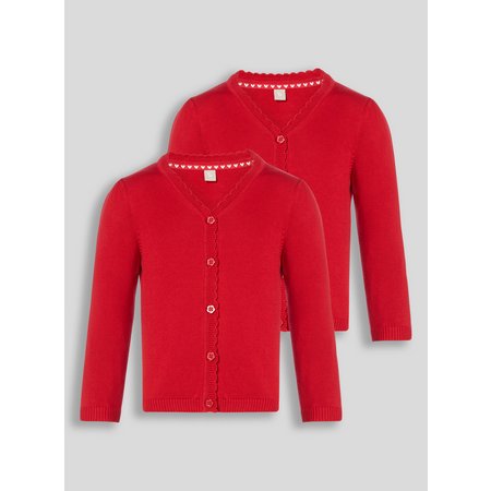 Red Scalloped Cardigan 2 Pack - 3 years