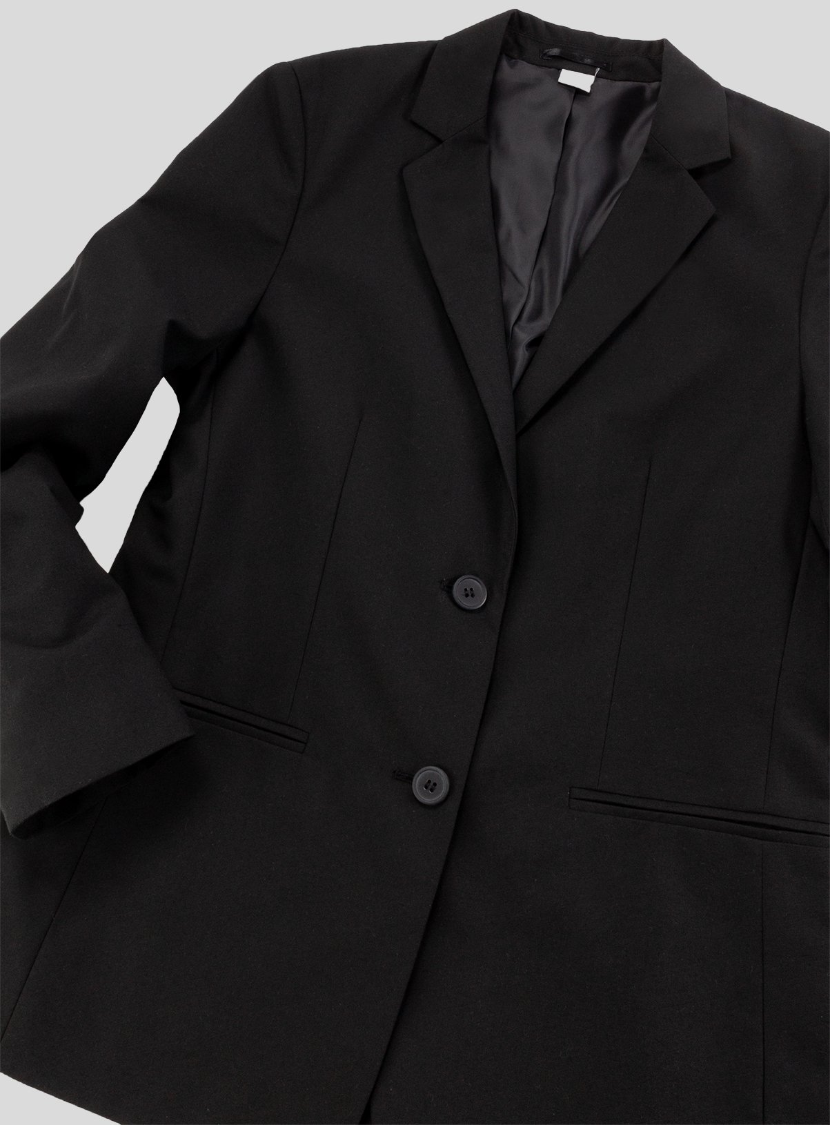 Black Right-Facing Button Stain Resistant Blazer Review