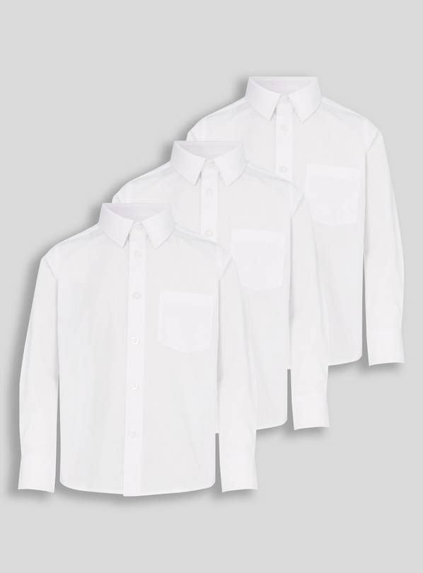 White Teen Long Sleeve Shirts 3 Pack - 17 years
