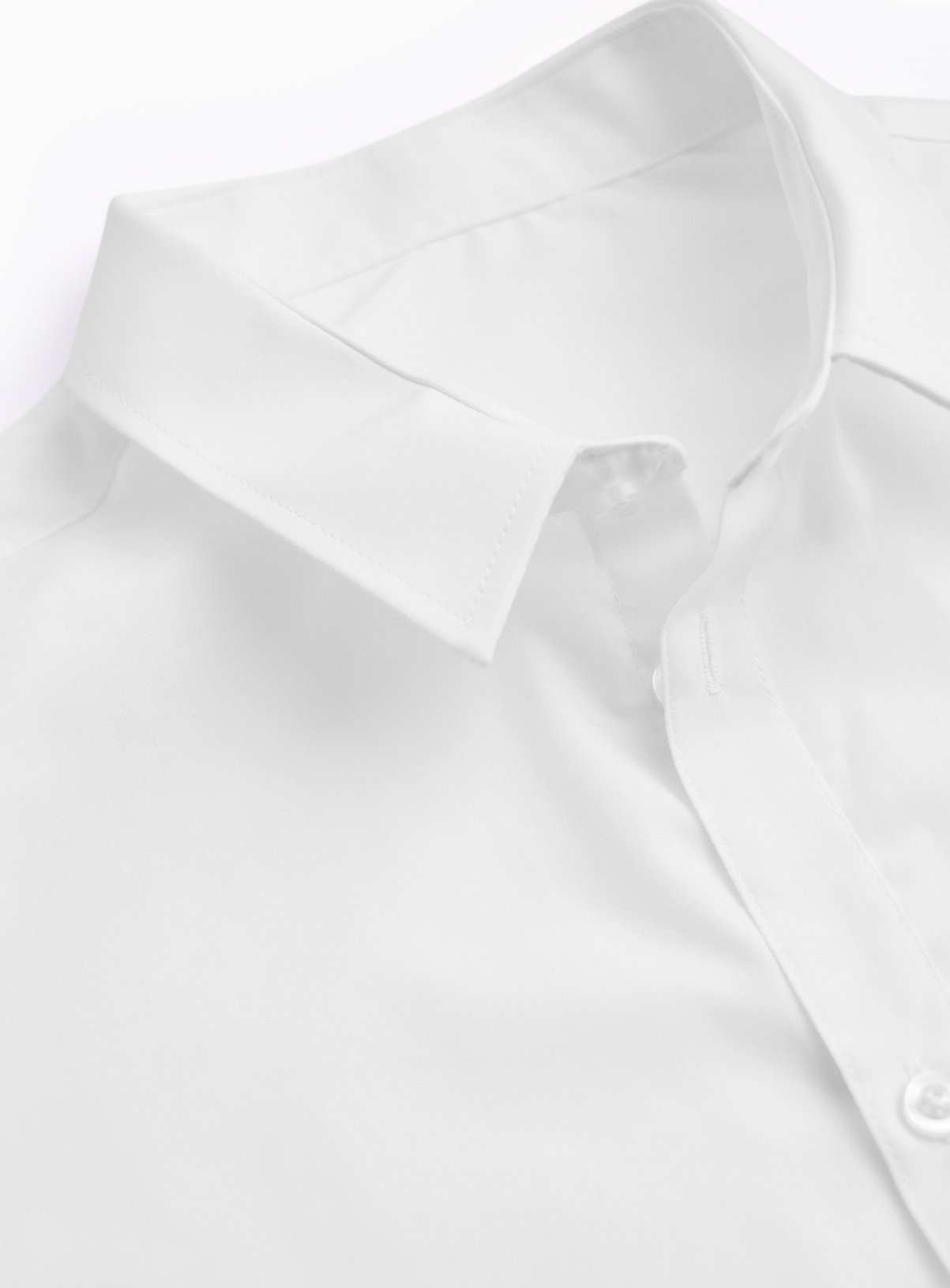 White Cotton Polyester Non-Iron Long Sleeve Shirts 3 Pack 18 years - Image 2 thumbnail