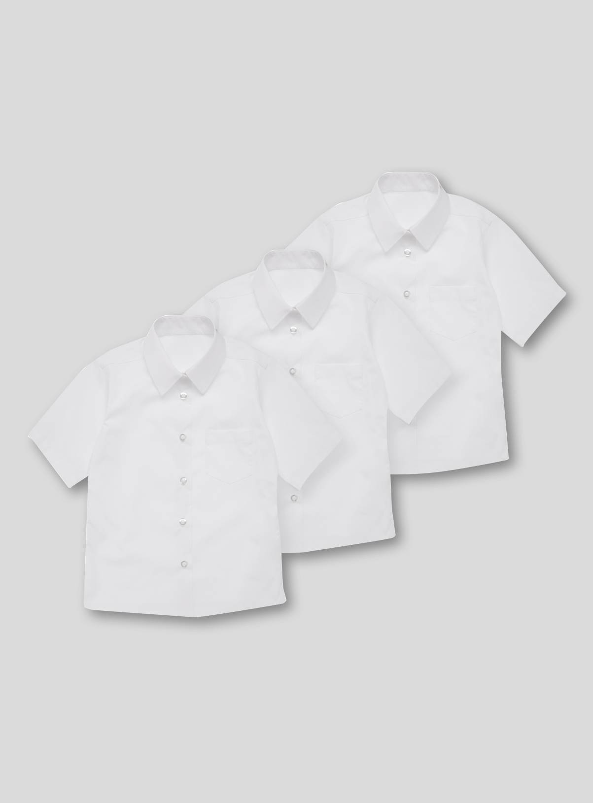 3 Pack White Short Sleeve Shirts 18 years - Image 1