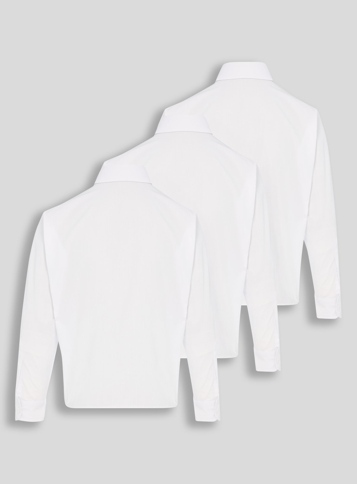 White Long Sleeve Button Front Shirts 3 Pack 17 years - Image 2 thumbnail