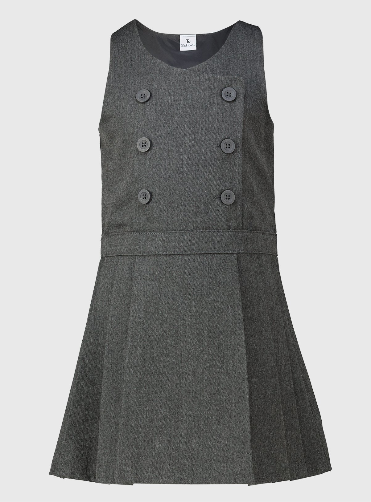 Grey Grey Double Breasted Pinafore Dress - Tu by Sainsbury's