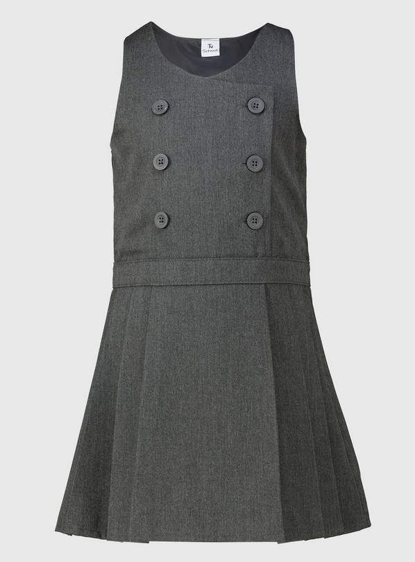 Grey Permanent Pleat Pinafore 8 years