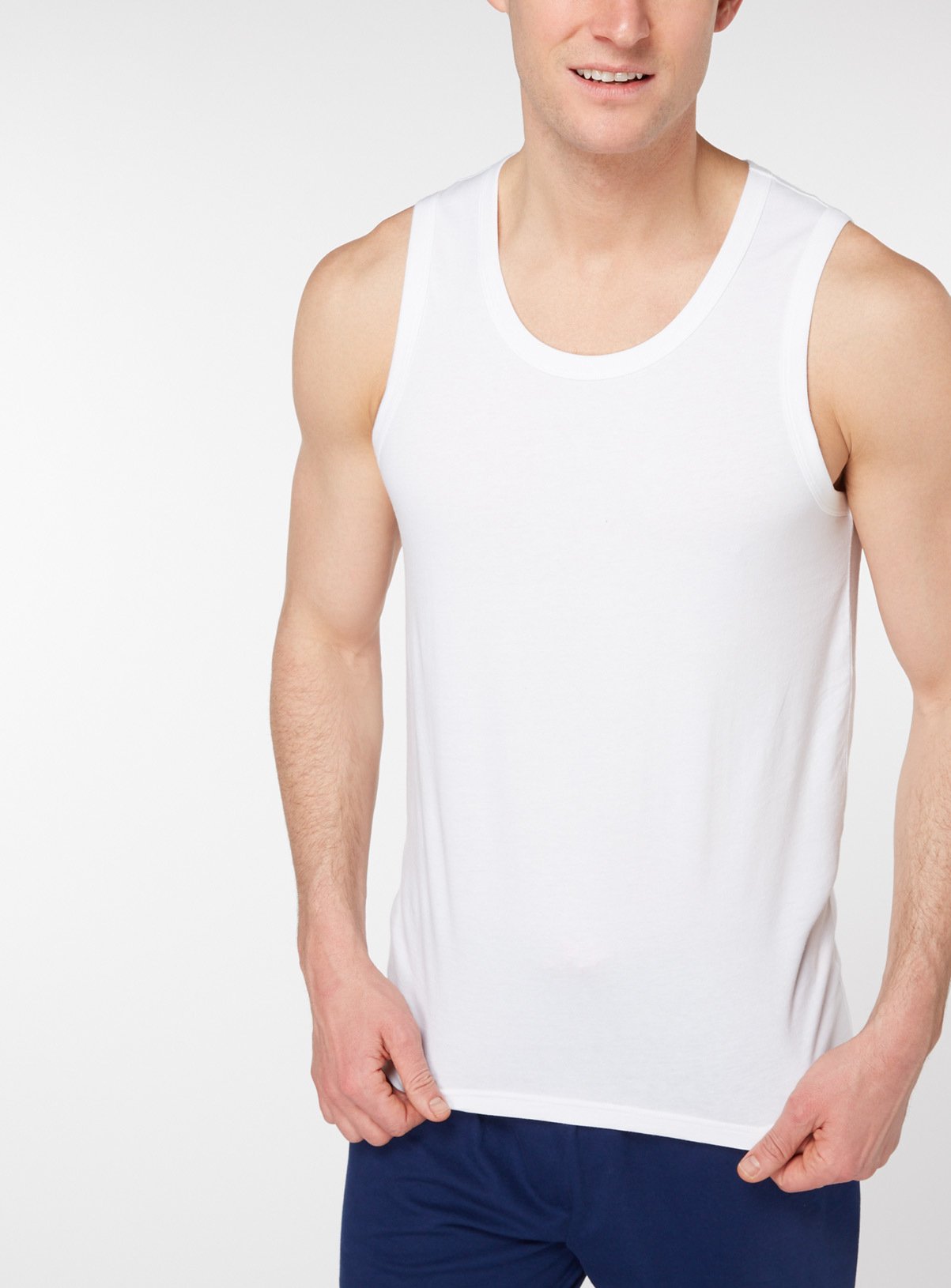 white mens vest