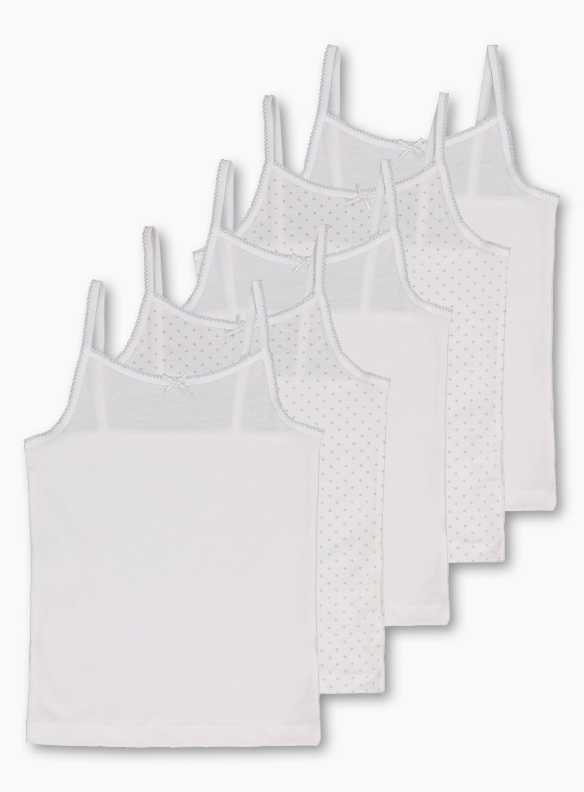 White Glitter Cami Vests 5 Pack Review