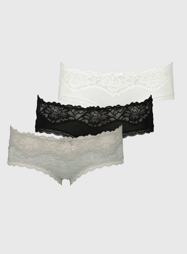 Multicoloured Lace Knicker Shorts 3 Pack - 14