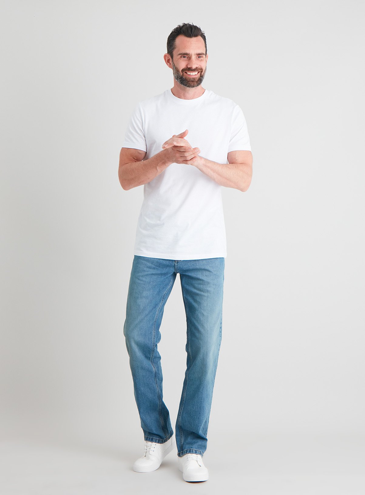 light wash straight leg jeans mens