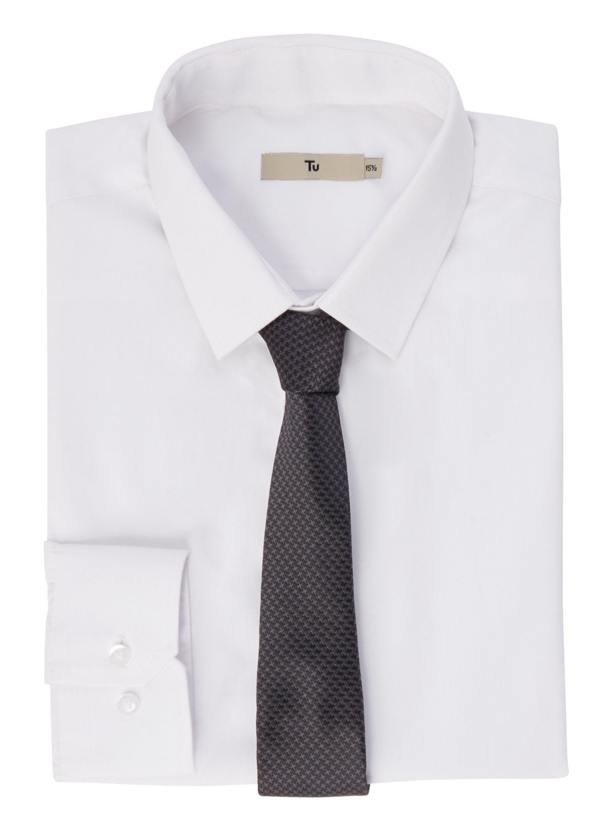 White Slim Fit Shirt With Black Tie Set Review