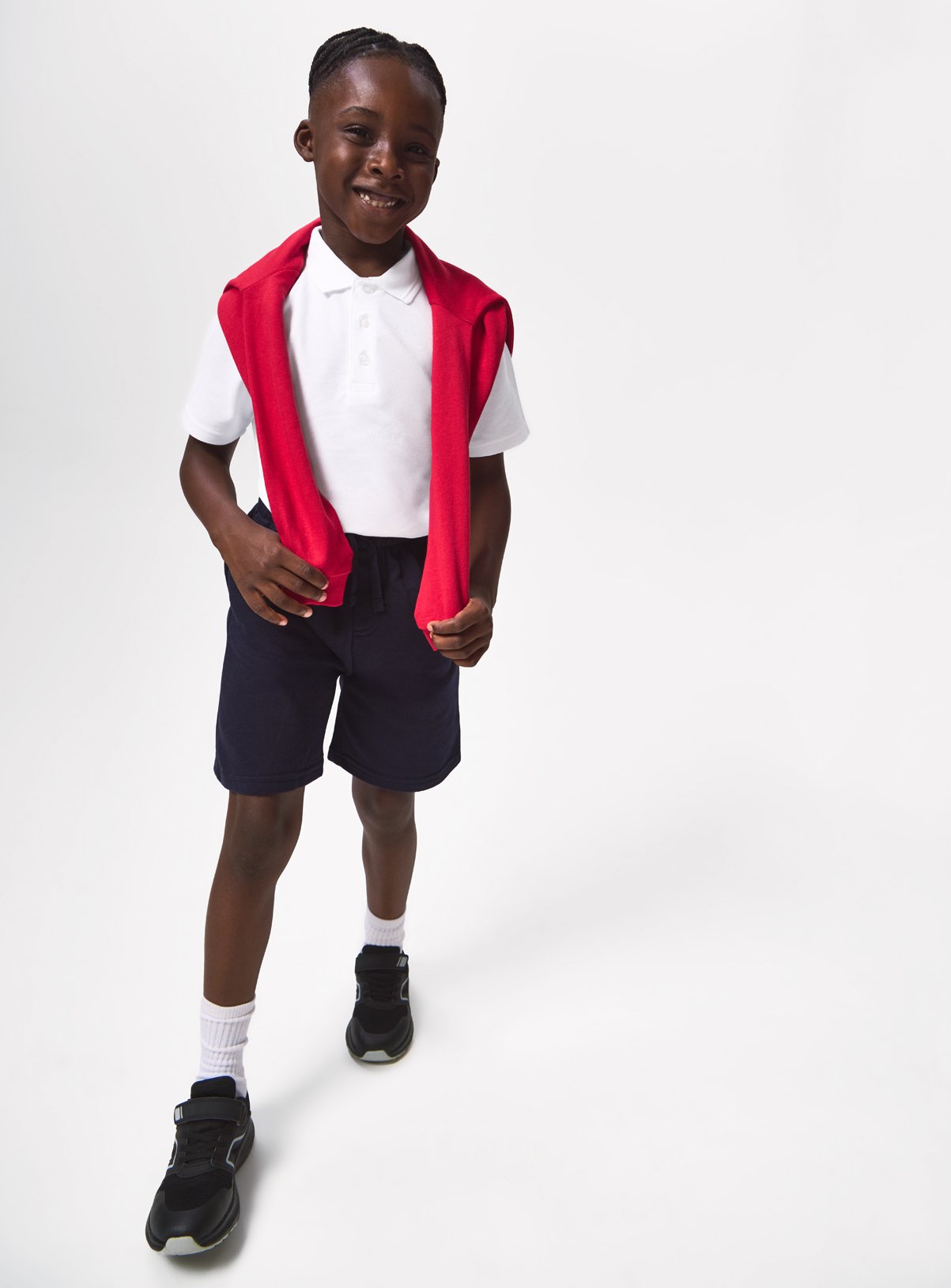 Navy Cotton Sweat Shorts 2 Pack 11 years - Image 1 thumbnail