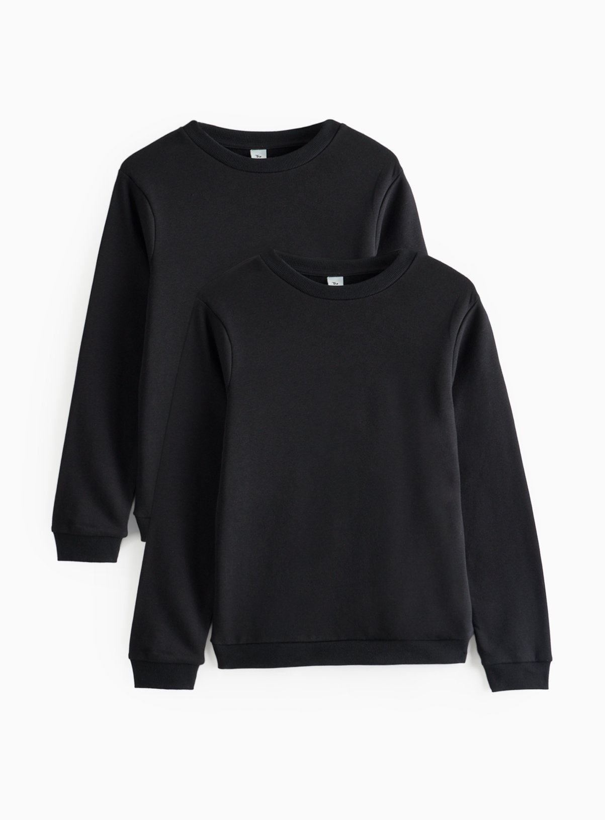 Black Black 2 Pack Crew Neck Sweatshirts - Tu by Sainsbury's