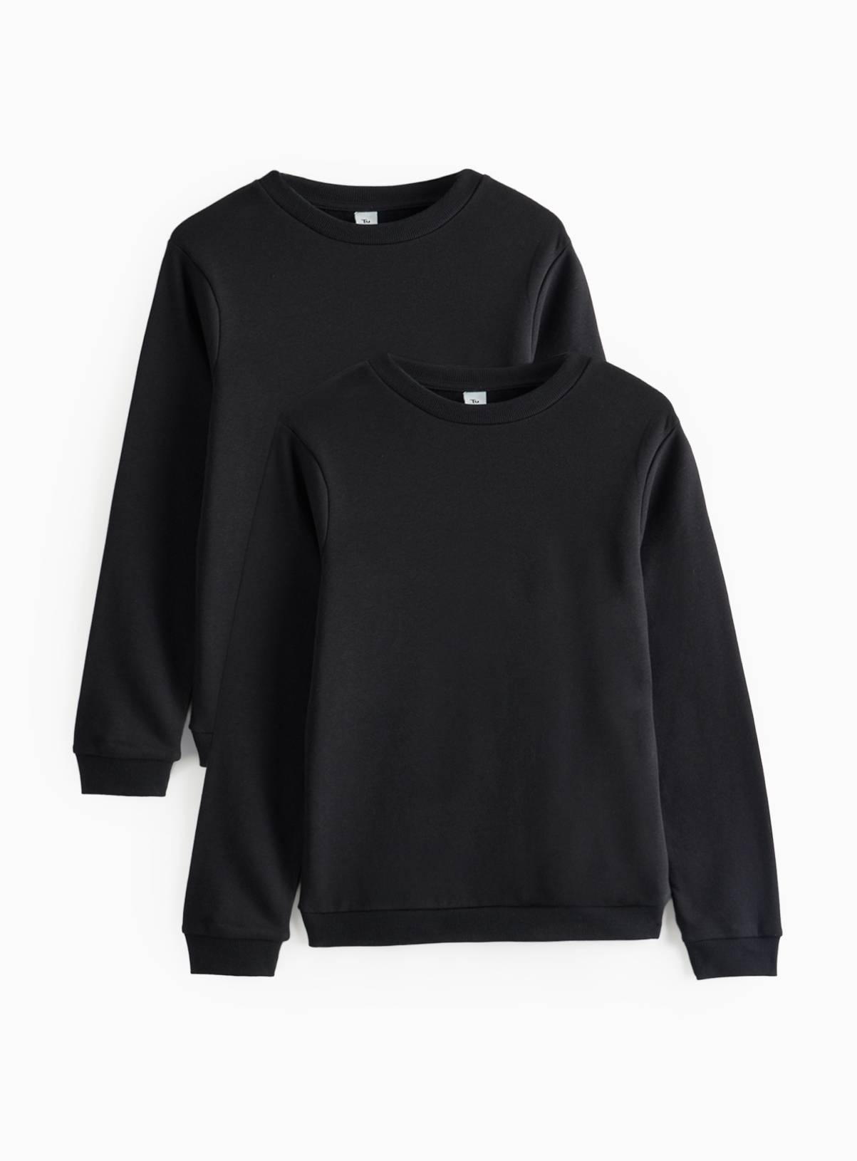 2 Pack Black Crew Neck Sweatshirts 12 years - Image 1