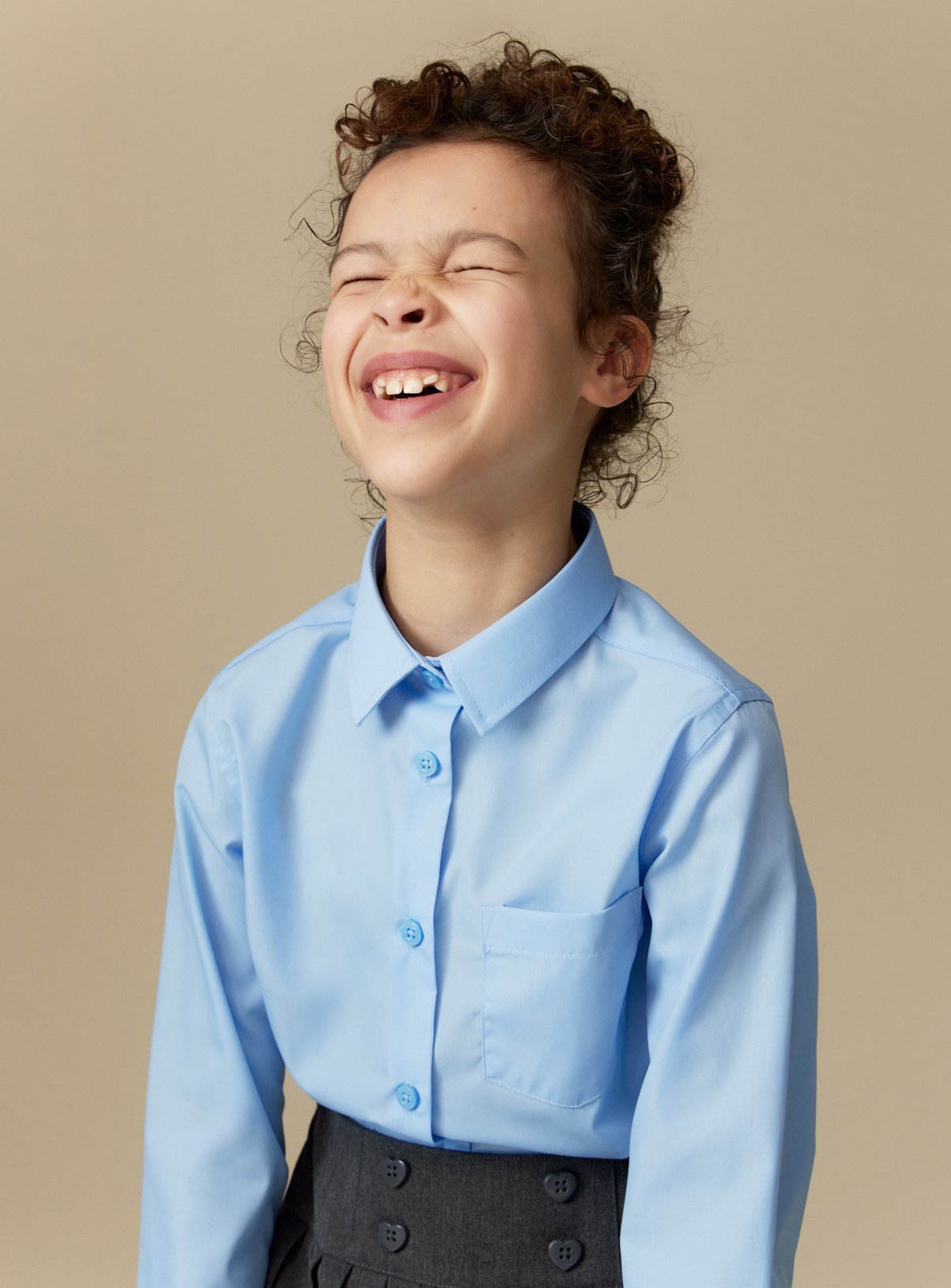 Girls 3 Pack Blue Long Sleeve Shirts 4 years - Image 2 thumbnail