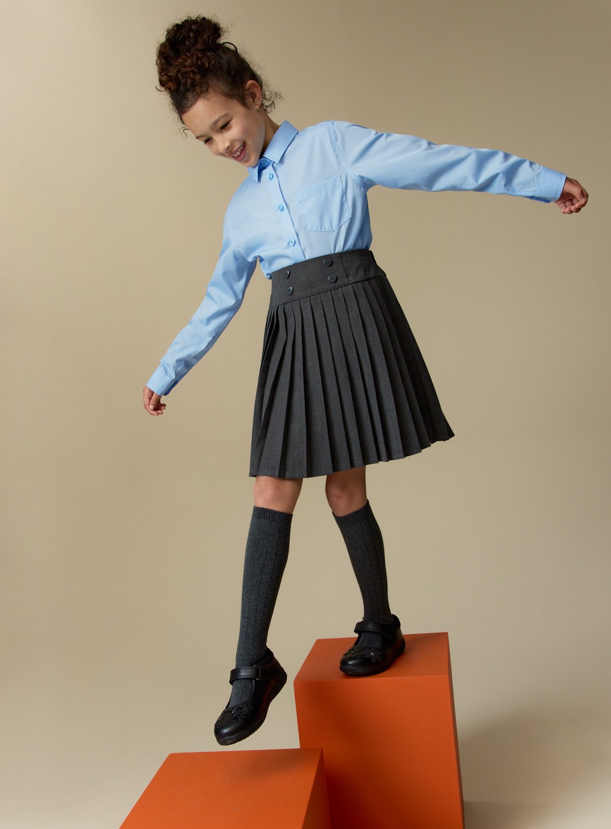 Girls 3 Pack Blue Long Sleeve Shirts 4 years - Image 5 thumbnail