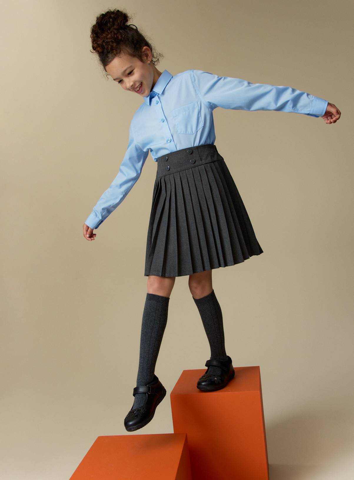 Girls 3 Pack Blue Long Sleeve Shirts 4 years - Image 5