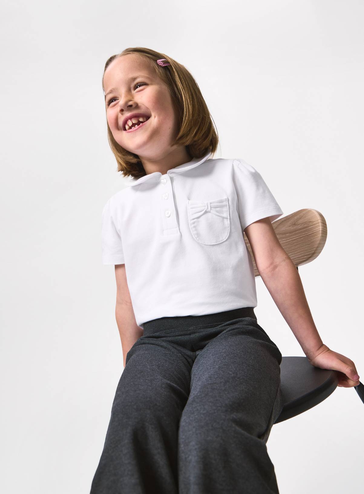White Cotton Elastane Jersey Peter Pan Collar Polo Shirts 2 Pack 4 years - Image 1