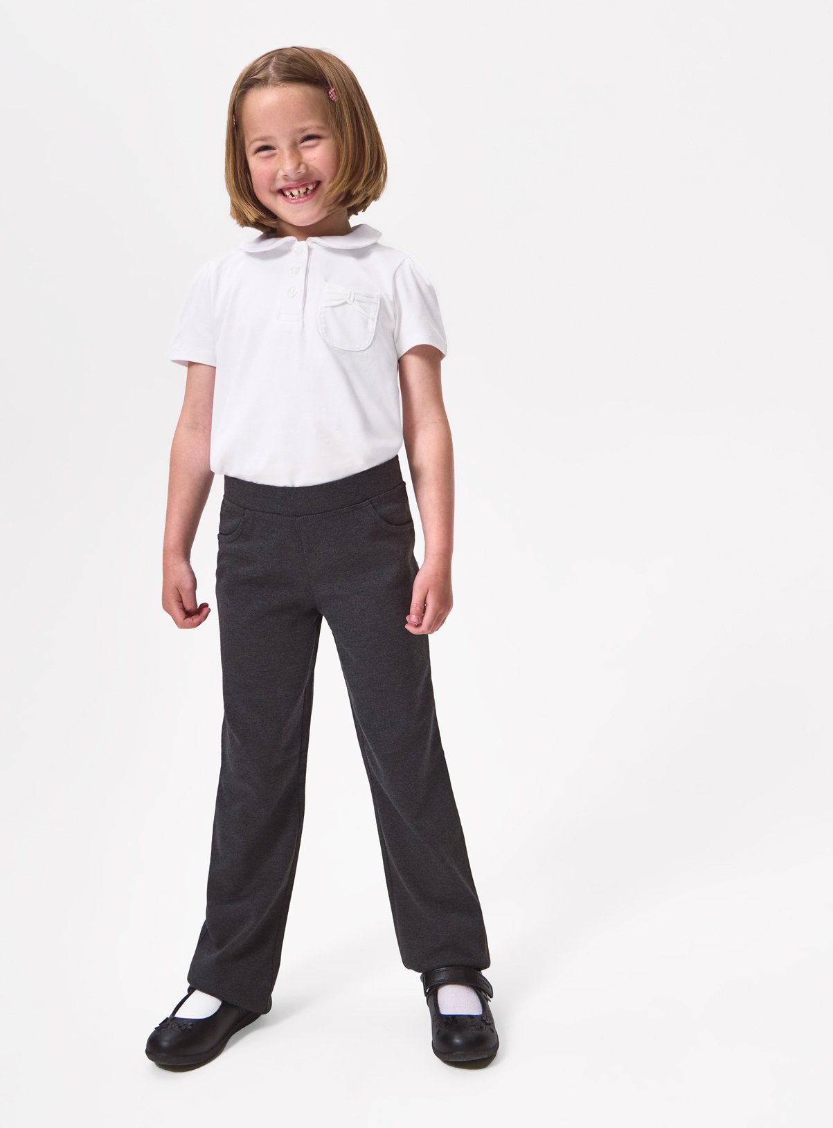 White Cotton Elastane Jersey Peter Pan Collar Polo Shirts 2 Pack 4 years - Image 4 thumbnail